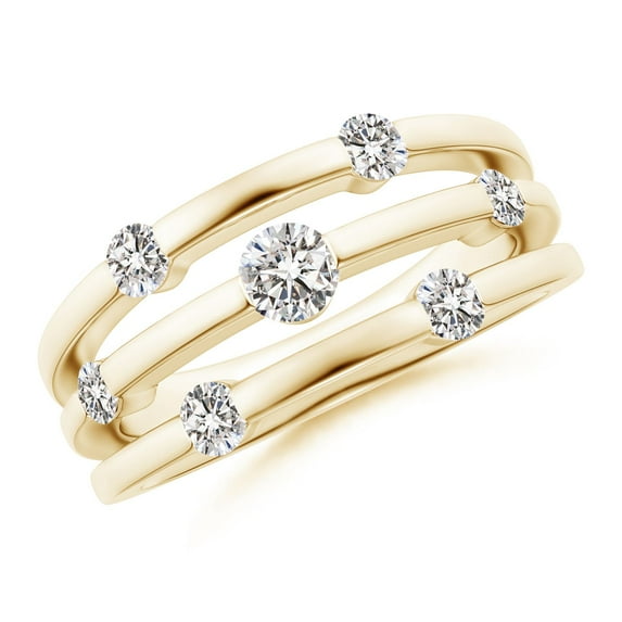 ANGARA Natural 0.18 Ct. Diamond Stackable Stackable Ring in 14K Yellow Gold for Women (Ring Size: 9)