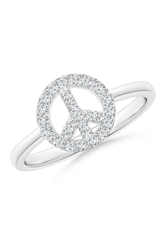Natural 0.19 Ct. Diamond Classic Ring in 14K White Gold for Women (Ring Size: 11)