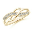 thumbnail image 1 of ANGARA Natural Pave Set Diamond Multi-Row Crossover Band in 14K Yellow Gold for Women (Size-1.55mm| Color-K| Clarity-I3) | April Birthstone, Anniversary, Jewelry Gift for Women | Natural Diamond Ring, 1 of 11