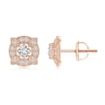 thumbnail image 1 of ANGARA Natural Diamond Floral Stud Earrings in 14K Rose Gold for Women (Size-2.9mm| Color-H| Clarity-SI2) | April Birthstone, Anniversary, Jewelry Gift for Women | Natural Diamond Earrings, 1 of 6