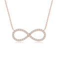 thumbnail image 1 of ANGARA Natural Diamond Infinity Pendant Necklace in 14K Rose Gold for Women (Size-1mm| Color-H| Clarity-SI2) | April Birthstone, Anniversary, Jewelry Gift for Women | Natural Diamond Necklace, 1 of 7