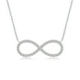 thumbnail image 1 of ANGARA Natural Diamond Infinity Pendant Necklace in 14K White Gold for Women (Size-1mm| Color-I-J| Clarity-I1-I2) | April Birthstone, Anniversary, Jewelry Gift for Women | Natural Diamond Necklace, 1 of 7