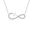 thumbnail image 1 of ANGARA Natural Diamond Horizontal Infinity Cross Pendant in 2 Tone Gold in 14K White Gold for Women (Size-1.1mm| Color-K| Clarity-I3) | Anniversary, Jewelry Gift for Women | Natural Diamond Necklace, 1 of 7