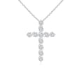 thumbnail image 1 of ANGARA Natural Prong & Bar Set Diamond Cross Pendant in 14K White Gold for Women (Size-1.6mm| Color-H| Clarity-SI2) | April Birthstone, Anniversary, Jewelry Gift for Women | Natural Diamond Necklace, 1 of 7