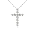 thumbnail image 1 of ANGARA Natural Prong and Bar Set Diamond Cross Pendant in 14K White Gold for Women (Size-1.6mm| Color-K| Clarity-I3) | April Birthstone, Anniversary, Jewelry Gift for Women | Natural Diamond Necklace, 1 of 7