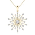 thumbnail image 1 of ANGARA Natural Prong-Set Diamond Sunburst Pendant in 14K Yellow Gold for Women (Size-3.8mm| Color-H| Clarity-SI2) | April Birthstone, Anniversary, Jewelry Gift for Women | Natural Diamond Necklace, 1 of 8