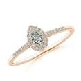 thumbnail image 1 of ANGARA Natural Pear-Shaped Diamond Halo Engagement Ring in 14K Rose Gold for Women (Size-5x3mm| Color-K| Clarity-I3) | April Birthstone, Anniversary, Jewelry Gift for Women | Natural Diamond Ring, 1 of 8