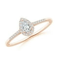 thumbnail image 1 of ANGARA Natural Pear-Shaped Diamond Halo Engagement Ring in 14K Rose Gold for Women (Size-5x3mm| Color-G| Clarity-VS2) | April Birthstone, Anniversary, Jewelry Gift for Women | Natural Diamond Ring, 1 of 8