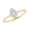 thumbnail image 1 of ANGARA Natural Pear-Shaped Diamond Halo Engagement Ring in 14K Yellow Gold for Women (Size-5x3mm| Color-H| Clarity-SI2) | April Birthstone, Anniversary, Jewelry Gift for Women | Natural Diamond Ring, 1 of 9