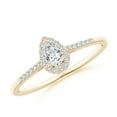 thumbnail image 1 of ANGARA Natural 0.2 Ct. Diamond Halo Engagement Ring in 14K Yellow Gold for Women (Ring Size: 11.5), 1 of 9