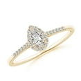 thumbnail image 1 of ANGARA Natural Diamond Halo Engagement Ring in 14K Yellow Gold for Women (Size-5x3mm| Color-I-J| Clarity-I1-I2) | April Birthstone, Anniversary, Jewelry Gift for Women | Natural Diamond Ring, 1 of 8