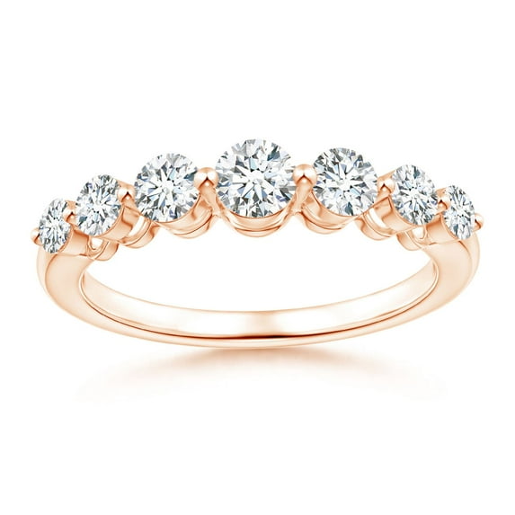 ANGARA Natural 0.2 Ct. Diamond Non Eternity Anniversary Ring in 14K Rose Gold for Women (Ring Size: 11.5)