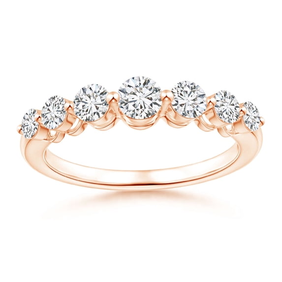 ANGARA Natural 0.2 Ct. Diamond Non Eternity Anniversary Ring in 14K Rose Gold for Women (Ring Size: 3.5)