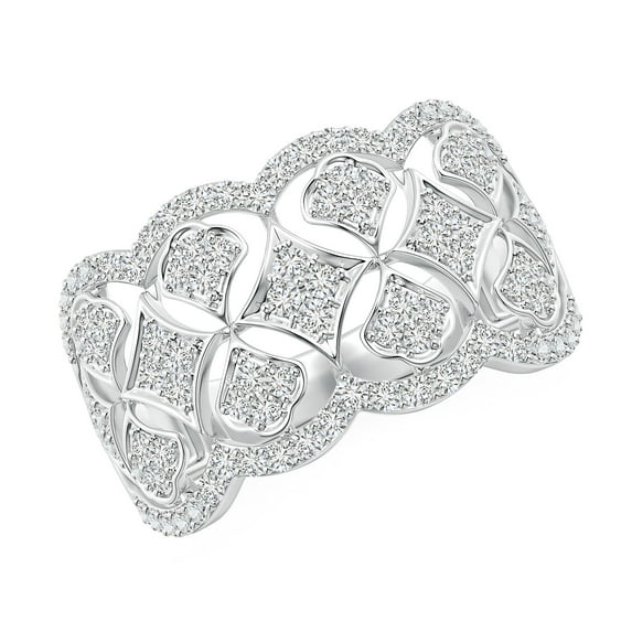 ANGARA Natural 0.2 Ct. Diamond Non Eternity Anniversary Ring in 14K White Gold for Women (Ring Size: 12)