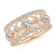 thumbnail image 1 of ANGARA Natural Diamond Anniversary Band in 14K Rose Gold for Women (Size-3.8mm| Color-I-J| Clarity-I1-I2) | April Birthstone, Anniversary, Jewelry Gift for Women | Natural Diamond Ring, 1 of 9