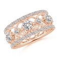 thumbnail image 1 of ANGARA Natural Diamond Anniversary Band in 14K Rose Gold for Women (Size-3.8mm| Color-I-J| Clarity-I1-I2) | April Birthstone, Anniversary, Jewelry Gift for Women | Natural Diamond Ring, 1 of 9