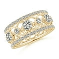 thumbnail image 1 of ANGARA Natural Diamond Anniversary Band in 14K Yellow Gold for Women (Size-3.8mm| Color-K| Clarity-I3) | April Birthstone, Anniversary, Jewelry Gift for Women | Natural Diamond Ring, 1 of 8