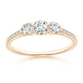 thumbnail image 1 of ANGARA Natural 0.2 Ct. Diamond Side Stone Engagement Ring in 14K Rose Gold for Women (Ring Size: 11.5), 1 of 9