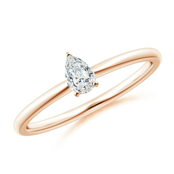 ANGARA Natural Solitaire Diamond Engagement Ring in 14K Rose Gold for Women (Size-5x3mm| Color-G| Clarity-VS2) | April Birthstone, Anniversary, Jewelry Gift for Women | Natural Diamond Ring