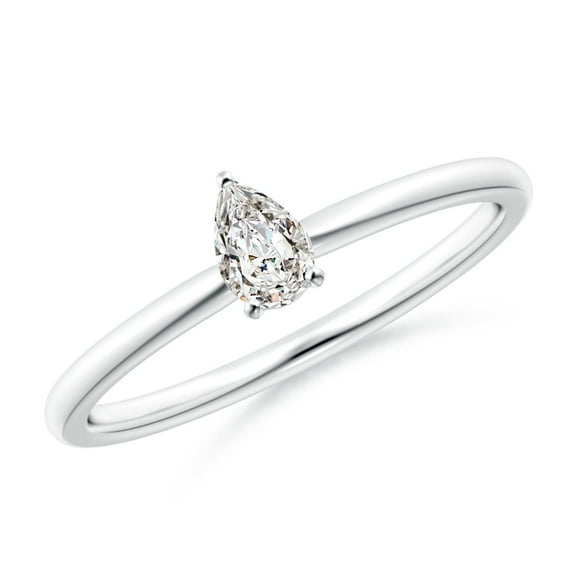 ANGARA Natural Solitaire Diamond Engagement Ring in 14K White Gold for Women (Size-5x3mm| Color-I-J| Clarity-I1-I2) | April Birthstone, Anniversary, Jewelry Gift for Women | Natural Diamond Ring