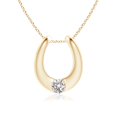thumbnail image 1 of ANGARA Natural Gypsy-Set Diamond Horseshoe Pendant in 14K Yellow Gold for Women (Size-3.8mm| Color-I-J| Clarity-I1-I2) | Anniversary, Jewelry Gift for Women | Natural Diamond Necklace, 1 of 7
