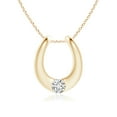 thumbnail image 1 of ANGARA Natural Gypsy-Set Diamond Horseshoe Pendant in 14K Yellow Gold for Women (Size-3.8mm| Color-H| Clarity-SI2) | April Birthstone, Anniversary, Jewelry Gift for Women | Natural Diamond Necklace, 1 of 8