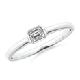 thumbnail image 1 of ANGARA Natural Emerald-Cut Diamond Solitaire Ring in 14K White Gold for Women (Size-4x3mm| Color-K| Clarity-I3) | April Birthstone, Anniversary, Jewelry Gift for Women | Natural Diamond Ring, 1 of 9