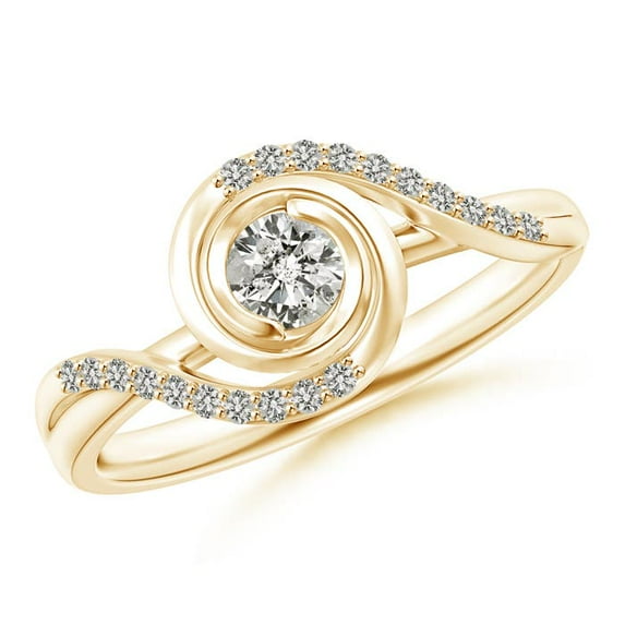 ANGARA Natural 0.2 Ct. Diamond Solitaire Ring in 14K Yellow Gold for Women (Ring Size: 9.5)