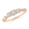 thumbnail image 1 of ANGARA Natural Diamond Braided Three Stone Engagement Ring in 14K Rose Gold for Women (Size-3.8mm| Color-H| Clarity-SI2) | April Birthstone, Anniversary, Jewelry Gift for Women | Natural Diamond Ring, 1 of 8