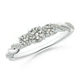 thumbnail image 1 of ANGARA Natural Diamond Braided Three Stone Engagement Ring in 14K White Gold for Women (Size-3.8mm| Color-J| Clarity-I2) | April Birthstone, Anniversary, Jewelry Gift for Women | Natural Diamond Ring, 1 of 8