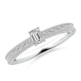 thumbnail image 1 of ANGARA Natural Diamond Ring with Engraving in 14K White Gold for Women (Size-4x3mm| Color-I-J| Clarity-I1-I2) | April Birthstone, Anniversary, Jewelry Gift for Women | Natural Diamond Ring, 1 of 9