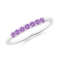 thumbnail image 1 of ANGARA Natural Half Eternity Seven Stone Amethyst Wedding Ring in 14K White Gold for Women (Size-2mm) | February Birthstone, Birthday, Anniversary, Jewelry Gift for Women | Natural Amethyst Ring, 1 of 9