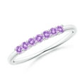 thumbnail image 1 of ANGARA Natural 0.21 Ct. Amethyst Non Eternity Stackable Ring in Sterling Silver for Women (Ring Size: 11.5), 1 of 1