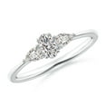 thumbnail image 1 of ANGARA Natural 0.21 Ct. Diamond Classic Ring in 14K White Gold for Women (Ring Size: 11.5), 1 of 9