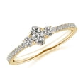 thumbnail image 1 of ANGARA Natural 0.21 Ct. Diamond Classic Ring in 14K Yellow Gold for Women (Ring Size: 12), 1 of 9