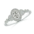thumbnail image 1 of ANGARA Natural 0.21 Ct. Diamond Halo Engagement Ring in 14K White Gold for Women (Ring Size: 3.5), 1 of 9