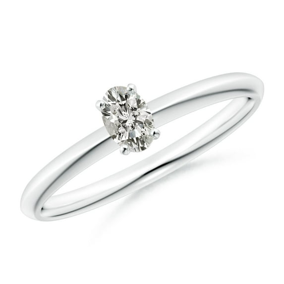 ANGARA Natural 0.21 Ct. Diamond Solitaire Engagement Ring in 14K White Gold for Women (Ring Size: 12)
