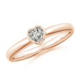 thumbnail image 1 of ANGARA Natural Bezel-Set Solitaire Heart Diamond Promise Ring in 14K Rose Gold for Women (Size-4mm| Color-K| Clarity-I3) | April Birthstone, Anniversary, Jewelry Gift for Women | Natural Diamond Ring, 1 of 9