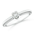 thumbnail image 1 of ANGARA Natural Bezel-Set Heart-Shaped Diamond Ribbed Ring in 14K White Gold for Women (Size-4mm| Color-H| Clarity-SI2) | April Birthstone, Anniversary, Jewelry Gift for Women | Natural Diamond Ring, 1 of 10