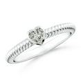 thumbnail image 1 of ANGARA Natural 0.22 Ct. Diamond Stackable Ring in 14K White Gold for Women (Ring Size: 3.5), 1 of 10