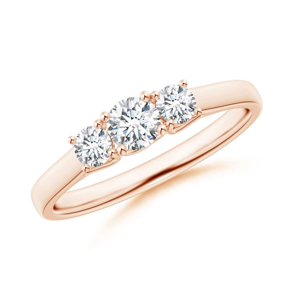 ANGARA Natural 0.23 Ct. Diamond Classic Engagement Ring in 14K Rose Gold for Women (Ring Size: 7)