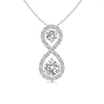 thumbnail image 1 of ANGARA Natural Double Diamond Infinity Pendant in 14K White Gold for Women (Size-4mm| Color-I-J| Clarity-I1-I2) | April Birthstone, Anniversary, Jewelry Gift for Women | Natural Diamond Necklace, 1 of 7