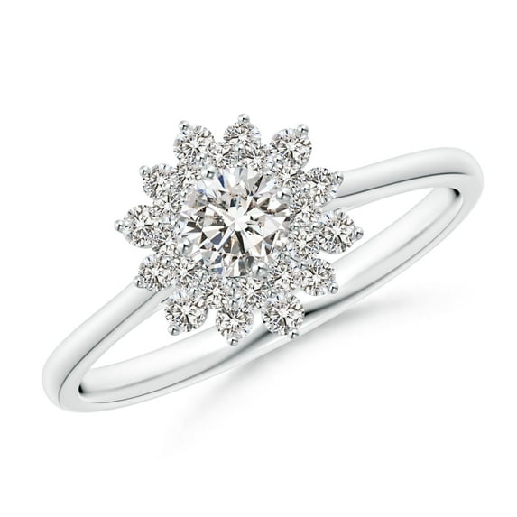ANGARA Natural 0.23 Ct. Diamond Side Stone Ring in 14K White Gold for Women (Ring Size: 12)