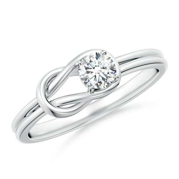 ANGARA Natural Solitaire Diamond Infinity Knot Ring in 14K White Gold for Women (Size-4mm| Color-G| Clarity-VS2) | April Birthstone, Anniversary, Jewelry Gift for Women | Natural Diamond Ring