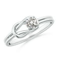 thumbnail image 1 of ANGARA Natural Solitaire Diamond Infinity Knot Ring in 14K White Gold for Women (Size-4mm| Color-I-J| Clarity-I1-I2) | April Birthstone, Anniversary, Jewelry Gift for Women | Natural Diamond Ring, 1 of 10