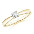thumbnail image 1 of ANGARA Natural Reverse Tapered Diamond Solitaire Ring in 14K Yellow Gold for Women (Size-4mm| Color-G| Clarity-VS2) | April Birthstone, Anniversary, Jewelry Gift for Women | Natural Diamond Ring, 1 of 7