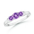 thumbnail image 1 of ANGARA Natural Vintage Style Three Stone Amethyst Wedding Band in 925 Sterling Silver for Women (Size-4mm) | February Birthstone, Birthday, Anniversary, Jewelry Gift for Women | Natural Amethyst Ring, 1 of 9