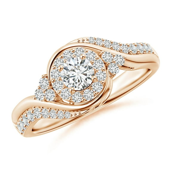 ANGARA Natural 0.25 Ct. Diamond Classic Engagement Ring in 14K Rose Gold for Women (Ring Size: 11.5)