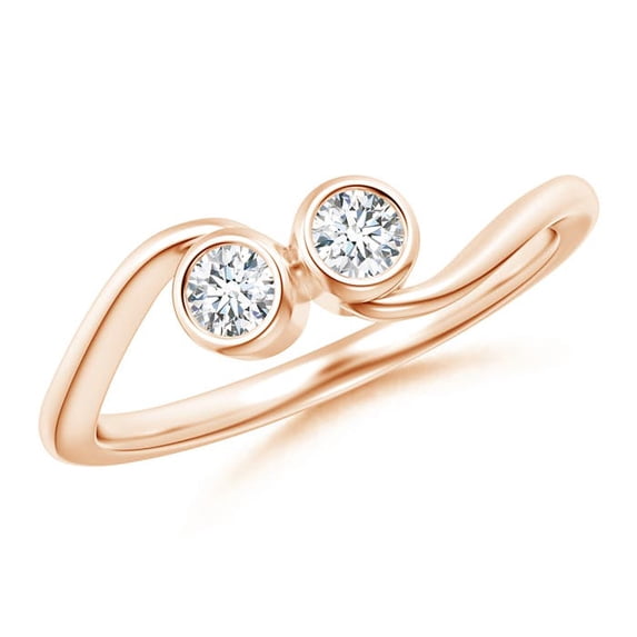 ANGARA Natural 0.25 Ct. Diamond Classic Engagement Ring in 14K Rose Gold for Women (Ring Size: 3.5)