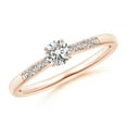 thumbnail image 1 of ANGARA Natural Solitaire Diamond Engagement Ring in 14K Rose Gold for Women (Size-4.1mm| Color-I-J| Clarity-I1-I2) | April Birthstone, Anniversary, Jewelry Gift for Women | Natural Diamond Ring, 1 of 10